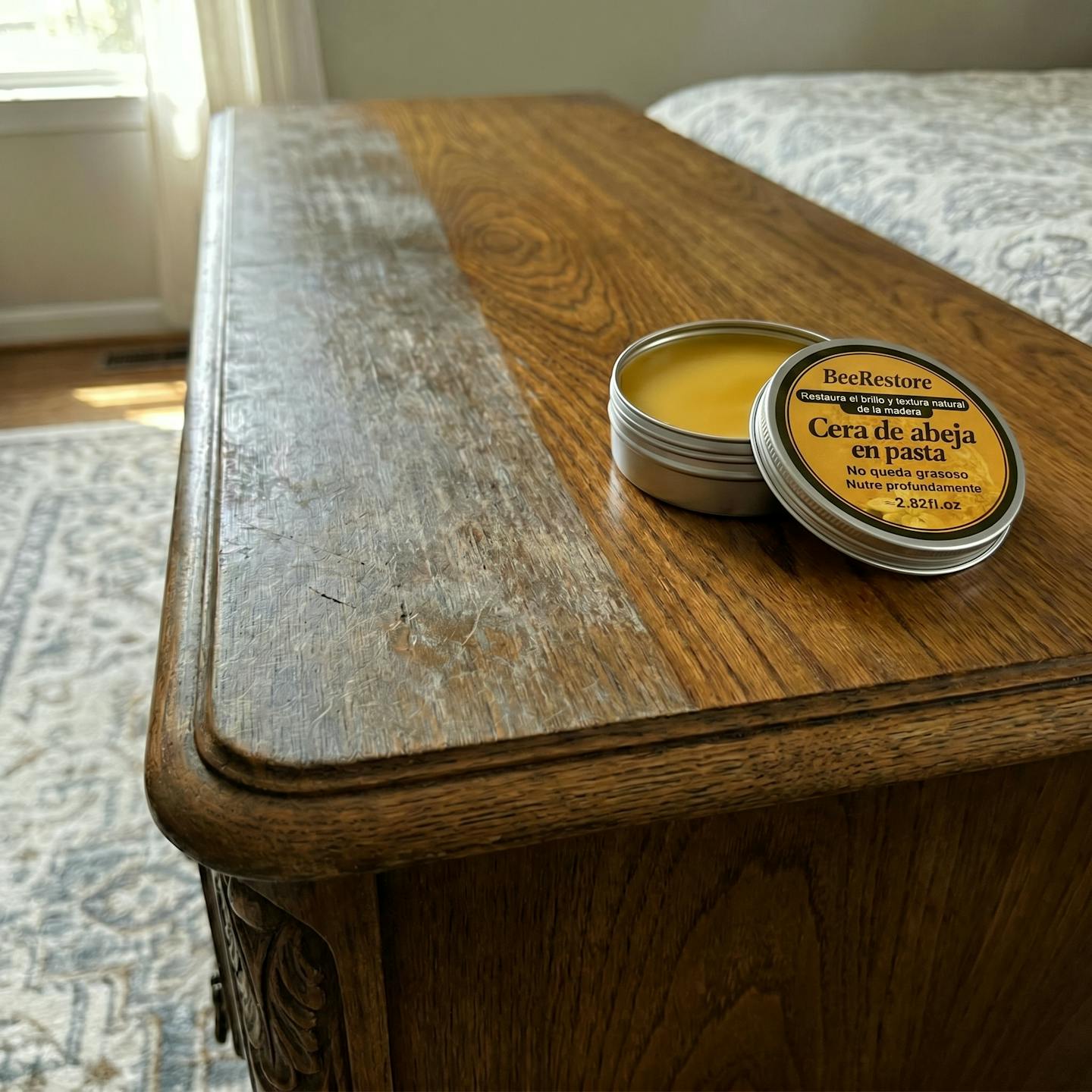 BeeRestore™ Restaura cuero y madera en minutos